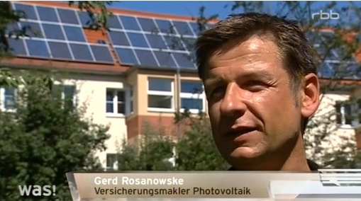 Versicherungsmakler für Photovoltaikversicherungen Gerd Rosanowske (Quelle: rbb)